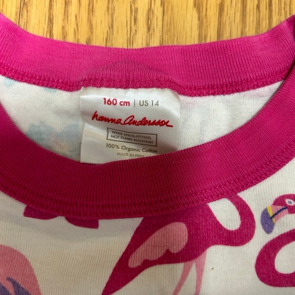 Hanna Andersson Organic Pink Flamingo and Flowers Pajama Set - Picture 3 of 4